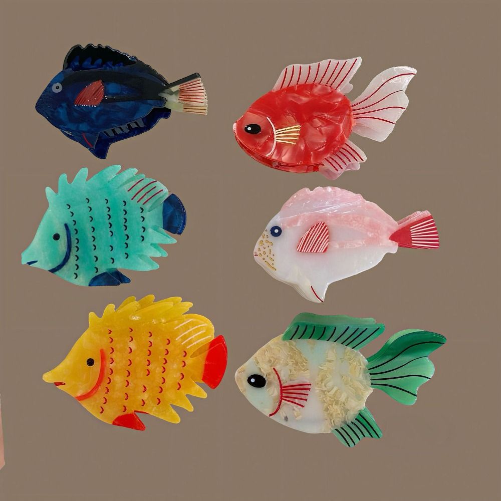 Korean Women Lifestyle - Goldfish Acetate Ocean Animal Hair Claw