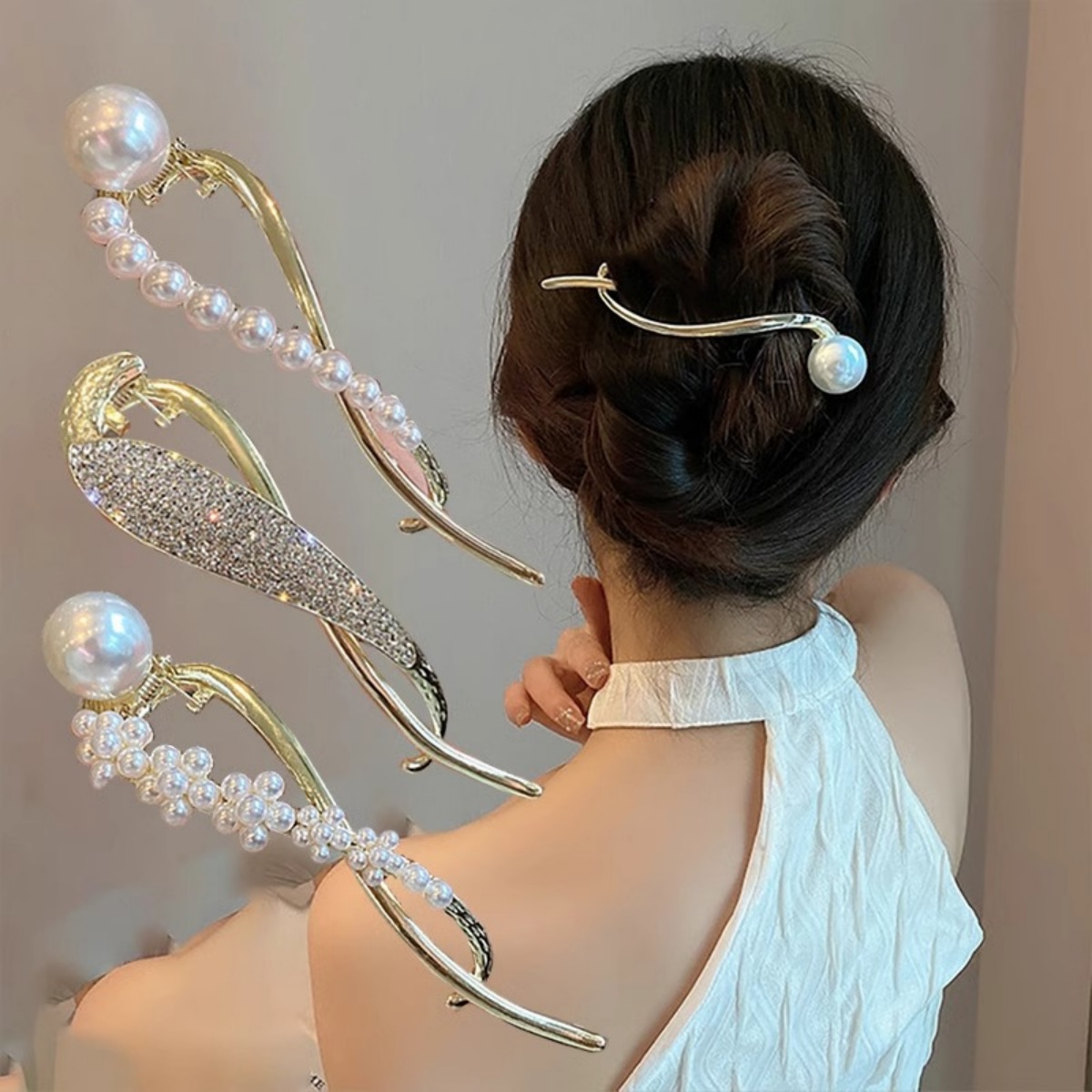 Elegant Glitter Pearl Hair Cli - đánh giá và giá Korean Girls Lifestyle