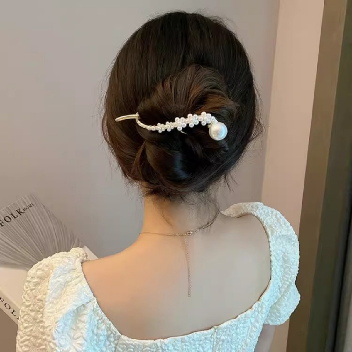 Elegant Glitter Pearl Hair Cli - đánh giá và giá Korean Girls Lifestyle