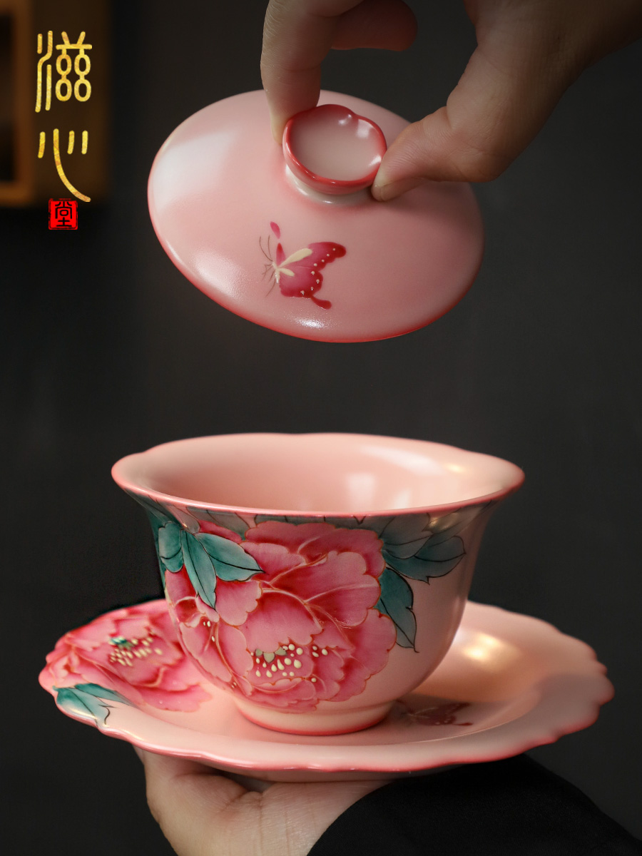 High-End Hand-Painted Peony Ga - đánh giá và giá Celadon Ceramic Cup