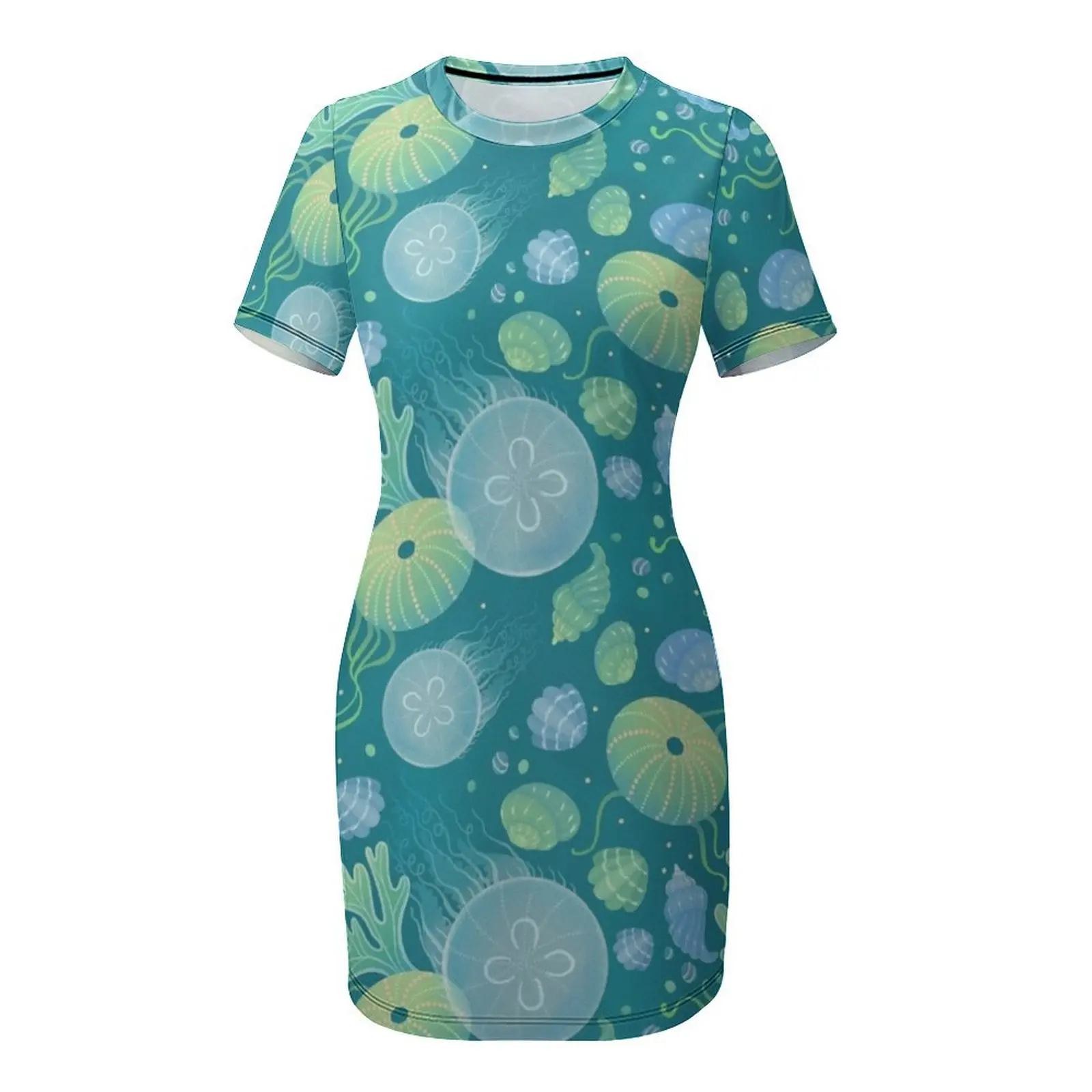 Ocean life Short-Sleeved Dress - đánh giá và giá Korean Lifestyle Trends