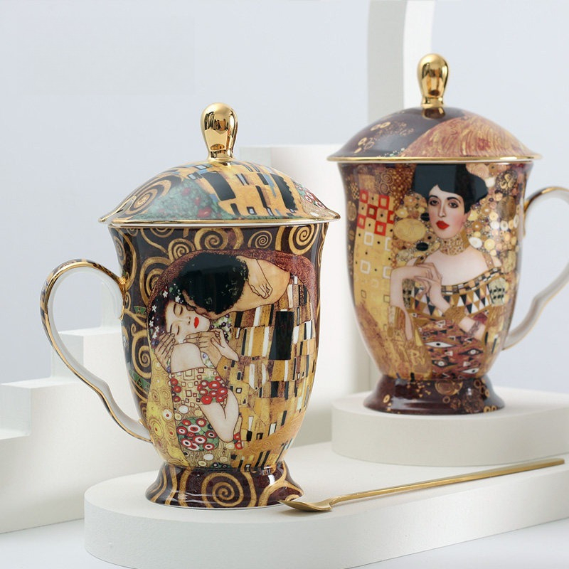European Ceramic Mug with Lid  - đánh giá và giá Celadon Ceramic Cup
