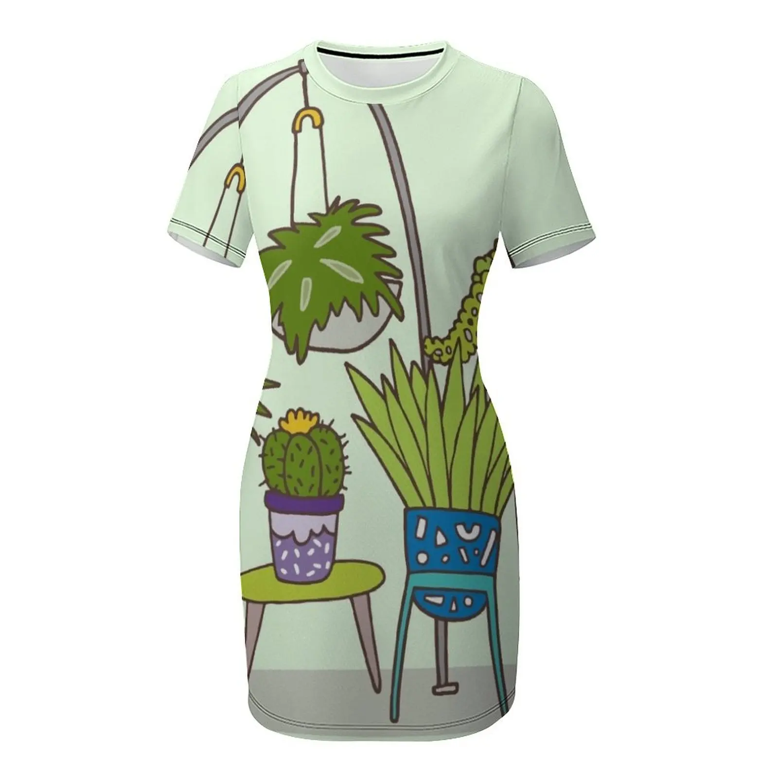Plant life Short-Sleeved Dress - đánh giá và giá Korean Girls Lifestyle