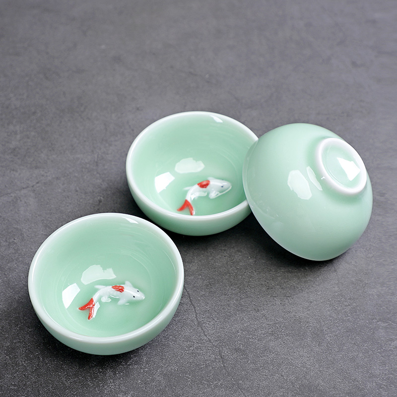 Celadon Fish Cute Teacup, Chin - đánh giá và giá Celadon Ceramic Cup