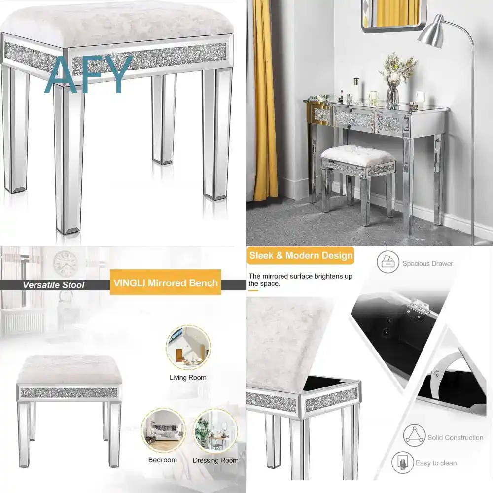 Upholstered Velvet Mirror Dres - đánh giá và giá Muji Home Storage
