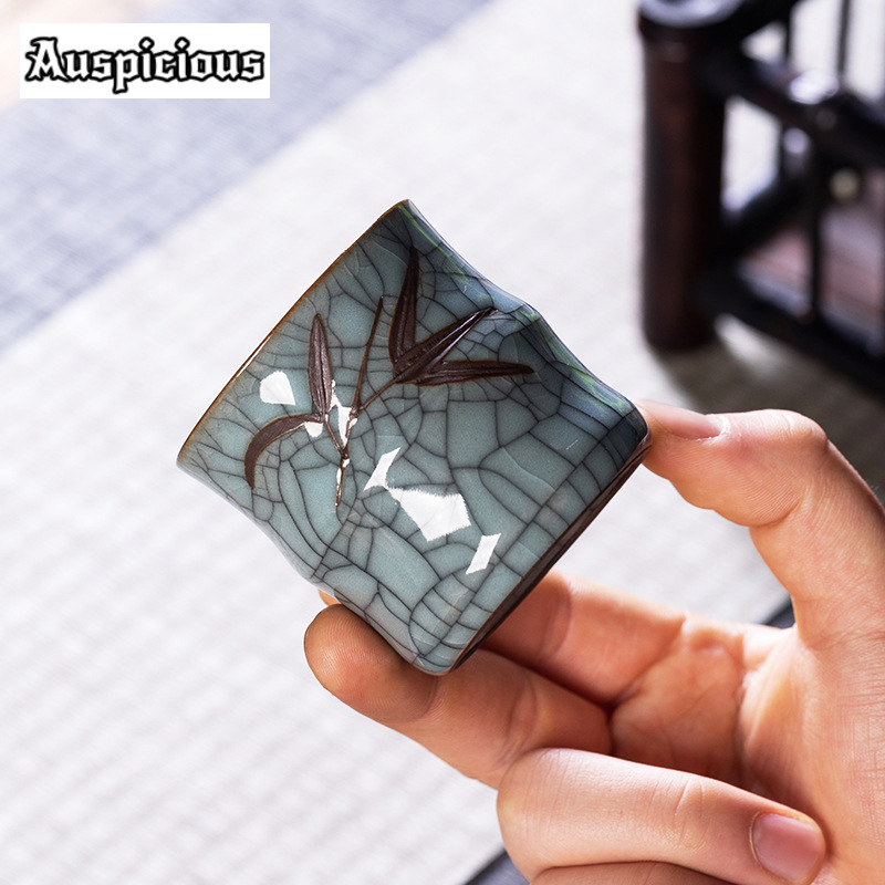 70ML Creative Bamboo Leaf Shap - đánh giá và giá Celadon Ceramic Cup